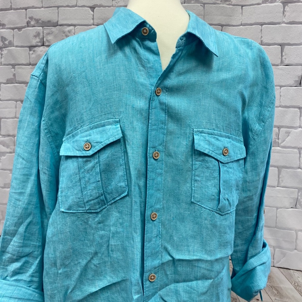 Men’s L Linen Long Sleeve Ocean & Coast